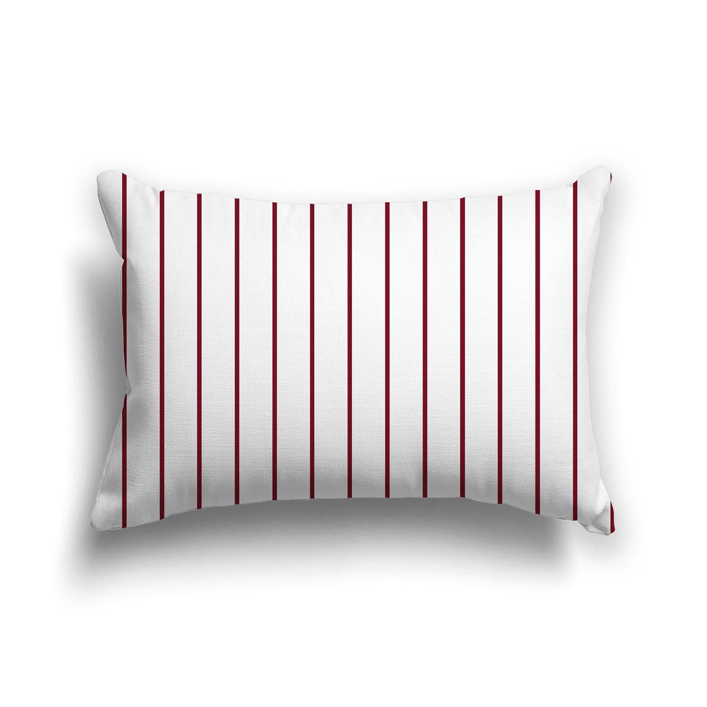 Off-White Cotton Canvas Cushion Covers with Fine Burgundy Red Stripes on Front, CACU-CC-1281-151, 51 x 36 cm, 20 x 14 inches