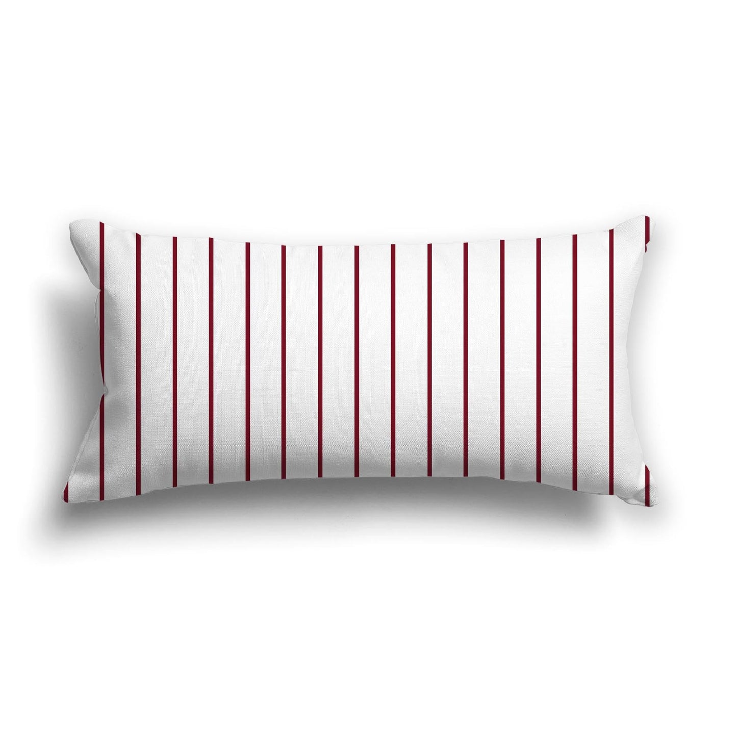 Off-White Cotton Canvas Cushion Covers with Fine Burgundy Red Stripes on Front, CACU-CC-1281-151, 61 x 30 cm, 24 x 12 inches