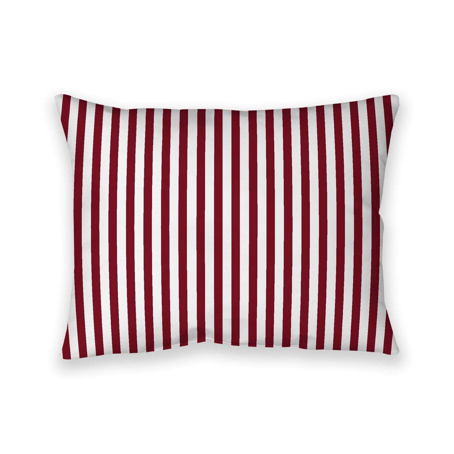 Off-White Cotton Canvas Cushion Covers with Thin Burgundy Red Bars on Front, CACU-CC-1281-241, 66 x 51 cm, 26 x 20 inches