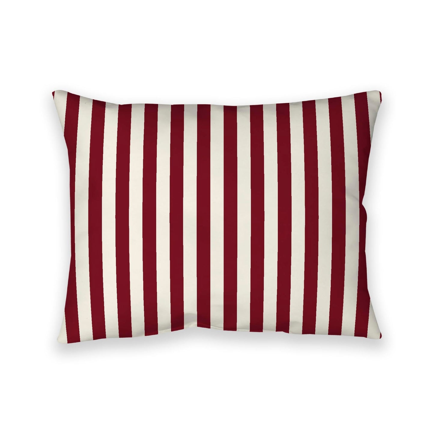 Pale Cream Cotton Canvas Cushion Covers with Burgundy Red Bars on Front, CACU-CC-1283-051, 66 x 51 cm, 26 x 20 inches
