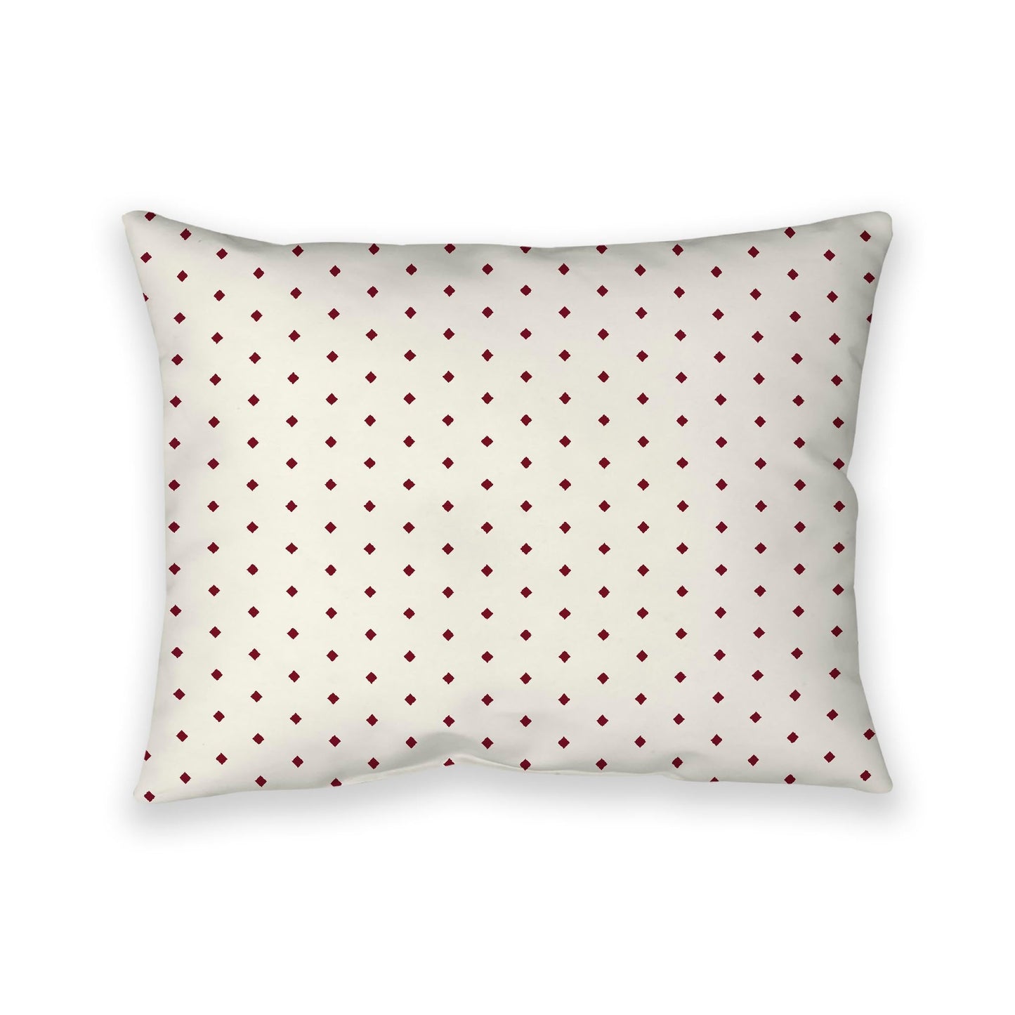 Pale Cream Cotton Canvas Cushion Covers with Fine Burgundy Red Diamonds on Front, CACU-CC-1283-111, 66 x 51 cm, 26 x 20 inches