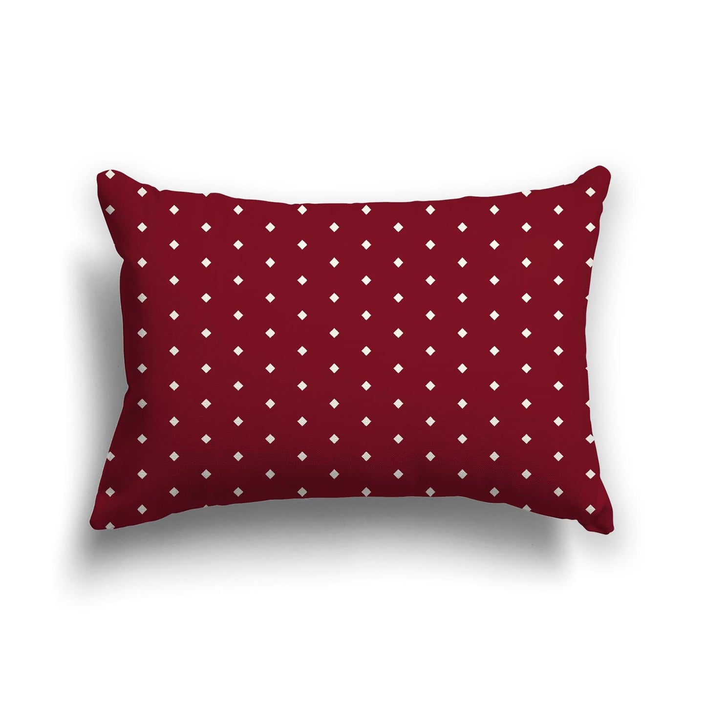 Burgundy Red Cotton Canvas Cushion Covers with Fine Pale Cream Diamonds on Front, CACU-CC-1283-112, 51 x 36 cm, 20 x 14 inches