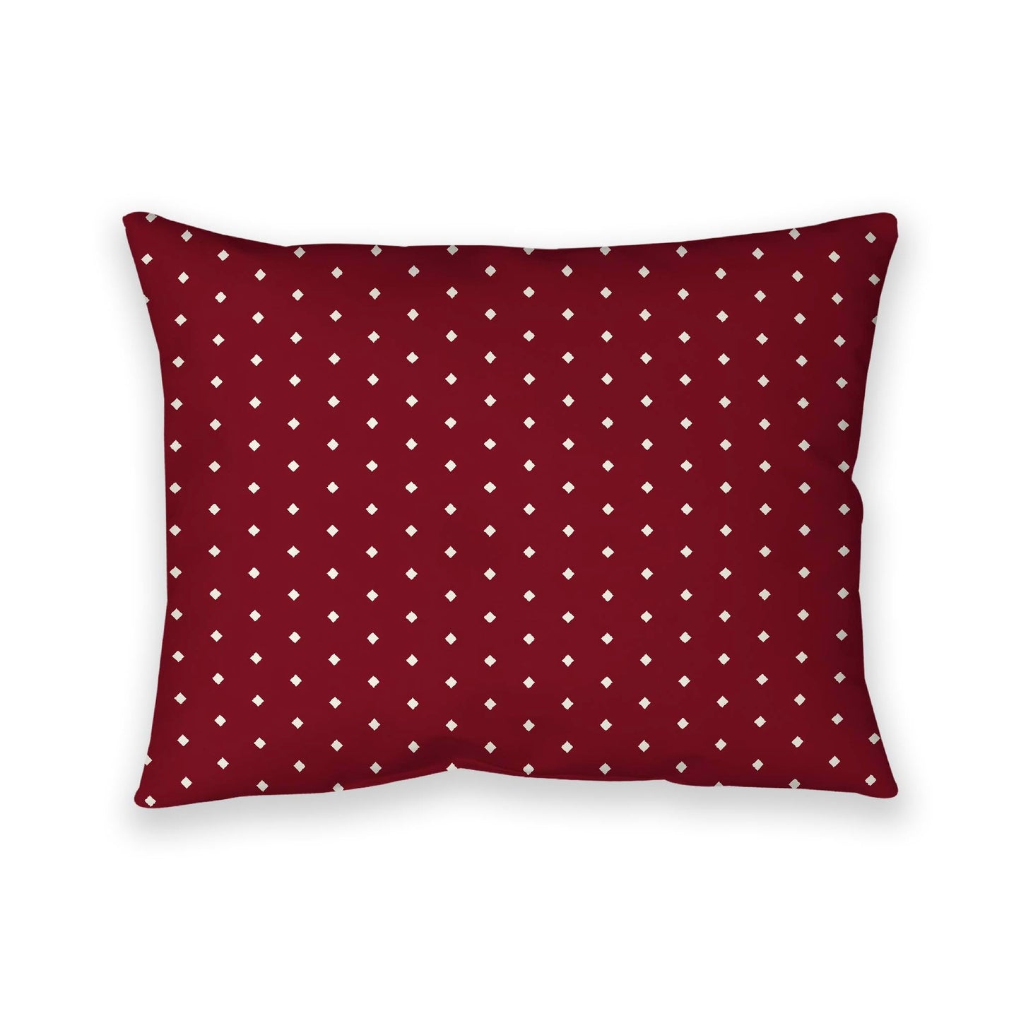Burgundy Red Cotton Canvas Cushion Covers with Fine Pale Cream Diamonds on Front, CACU-CC-1283-112, 66 x 51 cm, 26 x 20 inches
