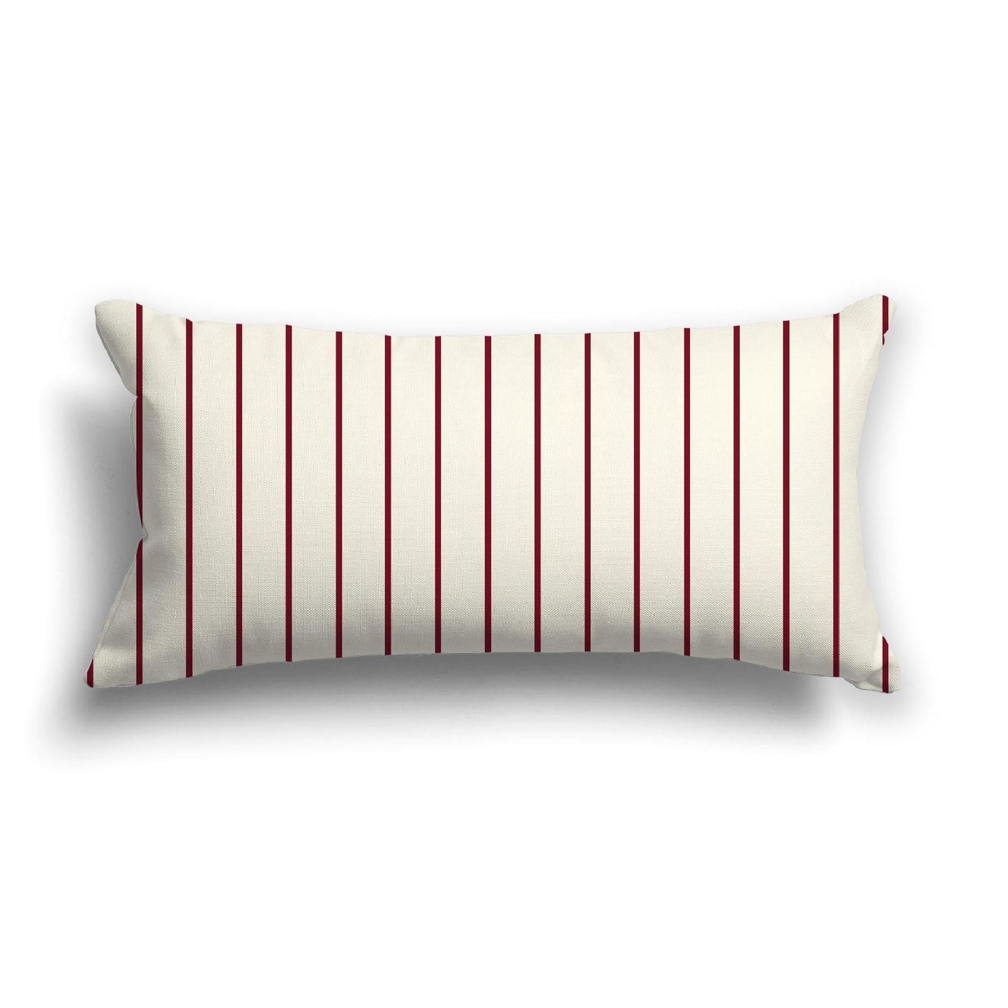 Pale Cream Cotton Canvas Cushion Covers with Fine Burgundy Red Stripes on Front, CACU-CC-1283-151, 61 x 30 cm, 24 x 12 inches