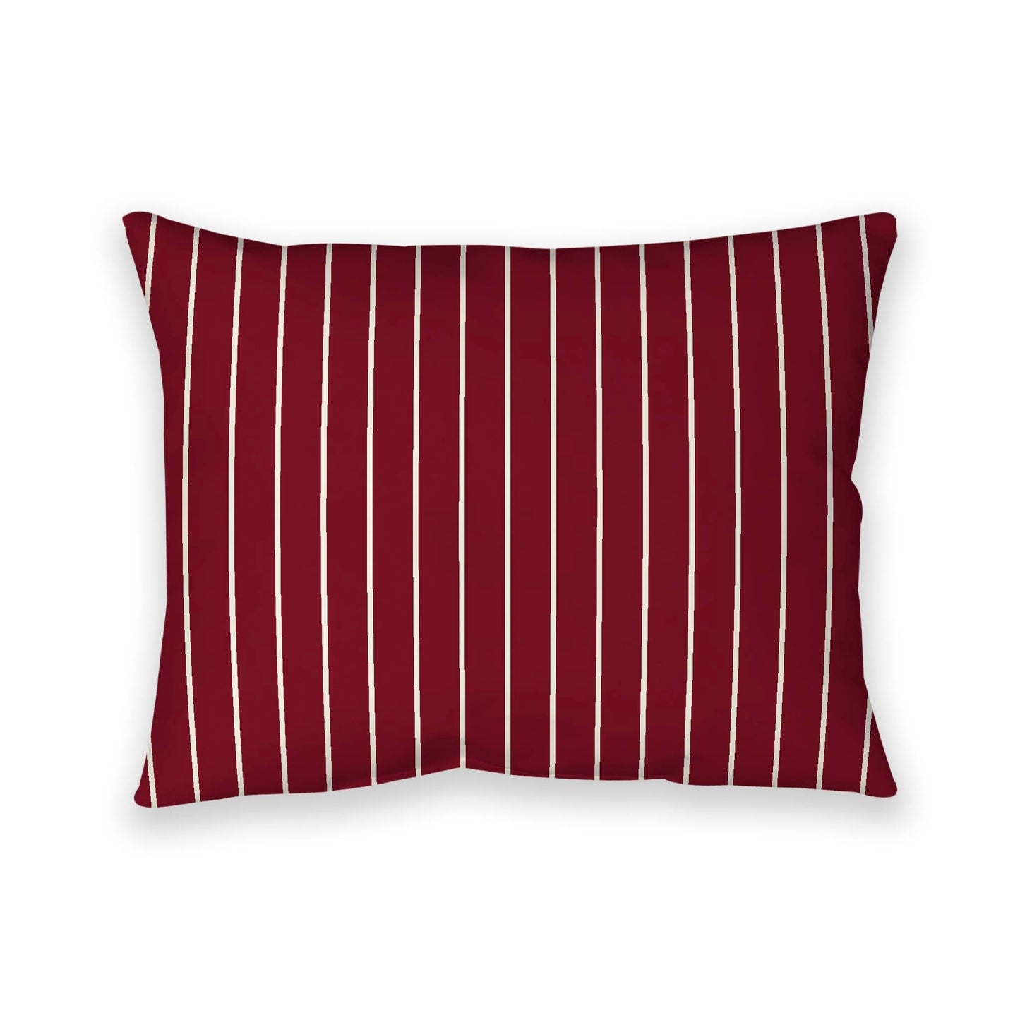 Burgundy Red Cotton Canvas Cushion Covers with Fine Pale Cream Stripes on Front, CACU-CC-1283-152, 66 x 51 cm, 26 x 20 inches