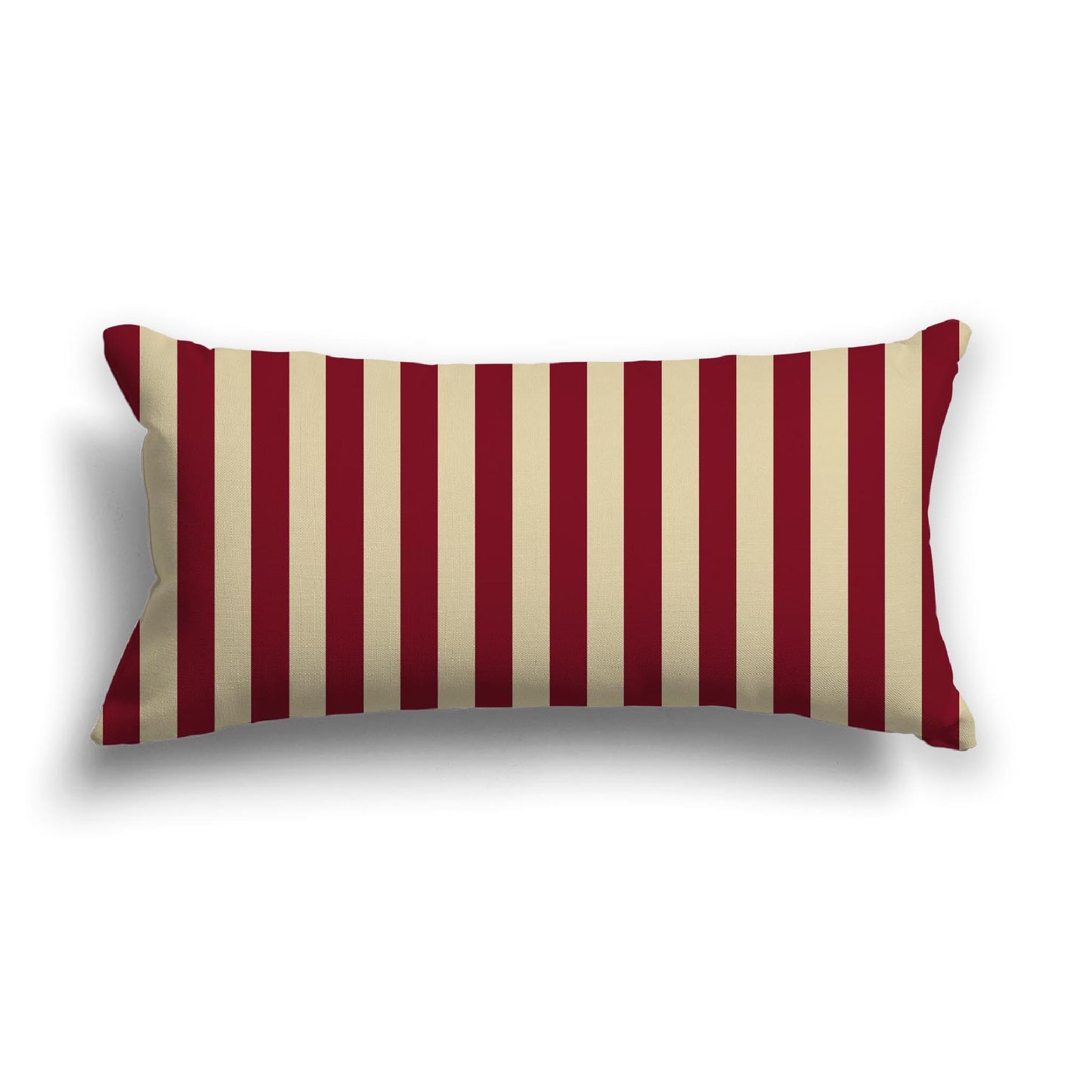 Desert Sand Cotton Canvas Cushion Covers with Burgundy Red Bars on Front, CACU-CC-1284-051, 61 x 30 cm, 24 x 12 inches