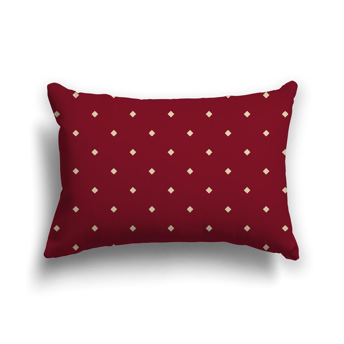 Burgundy Red Cotton Canvas Cushion Covers with Desert Sand Diamonds on Front, CACU-CC-1284-102, 51 x 36 cm, 20 x 14 inches