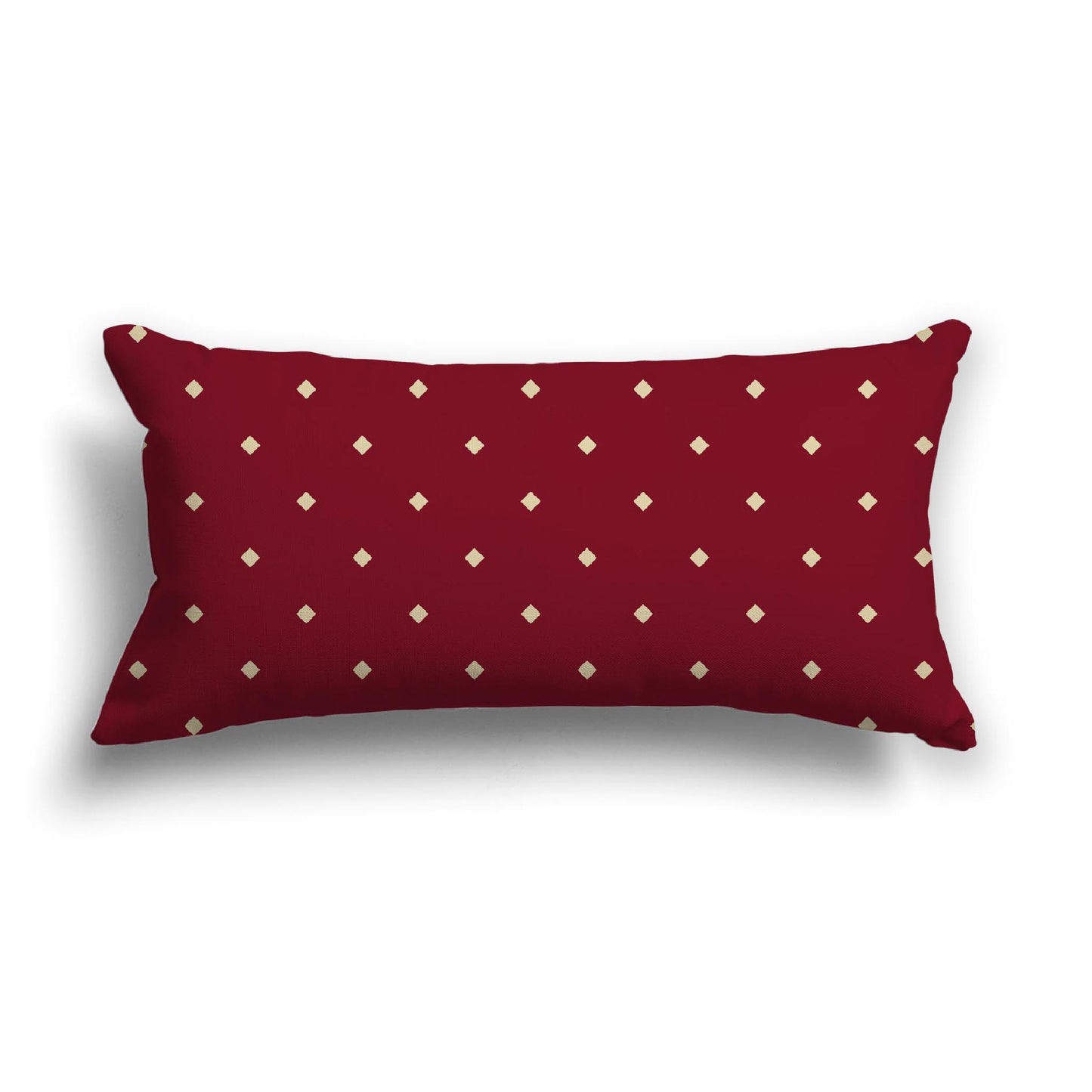 Burgundy Red Cotton Canvas Cushion Covers with Desert Sand Diamonds on Front, CACU-CC-1284-102, 61 x 30 cm, 24 x 12 inches