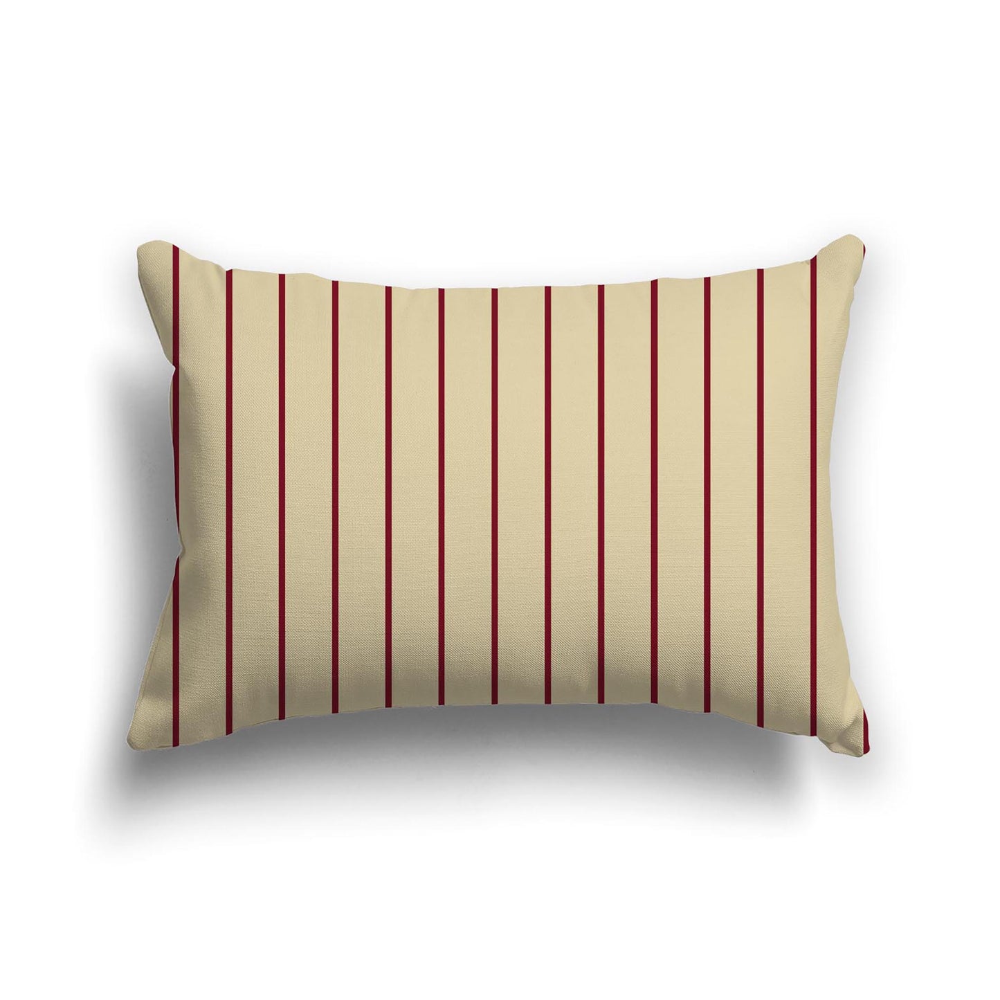 Desert Sand Cotton Canvas Cushion Covers with Fine Burgundy Red Stripes on Front, CACU-CC-1284-151, 51 x 36 cm, 20 x 14 inches