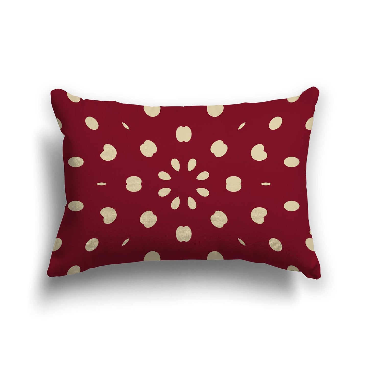 Burgundy Red Cotton Canvas Cushion Covers with Desert Sand Burst Pattern on Front, CACU-CC-1284-232, 51 x 36 cm, 20 x 14 inches