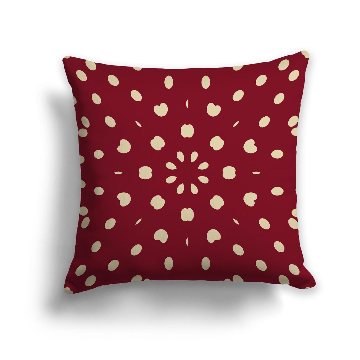 Burgundy Red Cotton Canvas Cushion Covers with Desert Sand Burst Pattern on Front, CACU-CC-1284-232, 56 x 56 cm, 22 x 22 inches