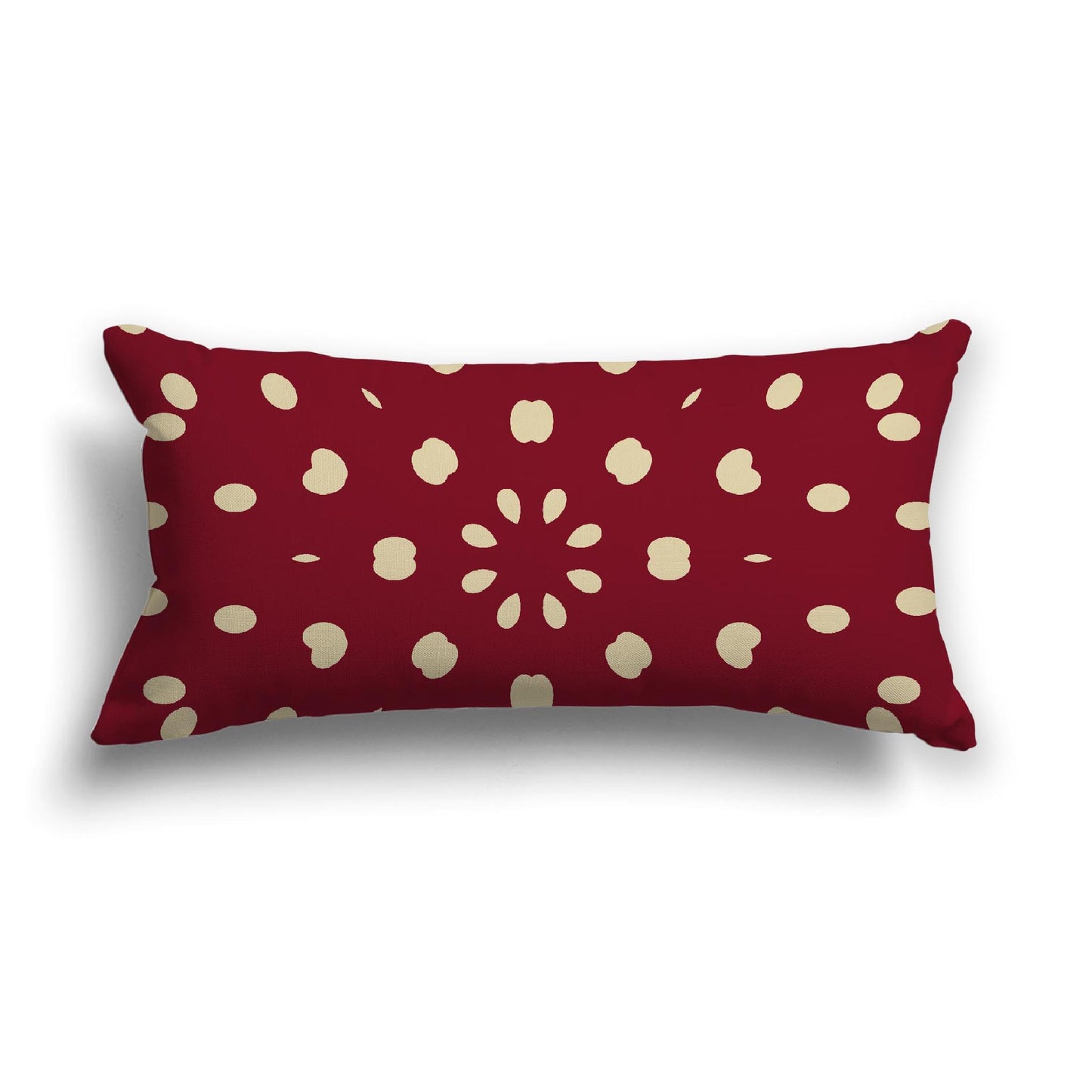 Burgundy Red Cotton Canvas Cushion Covers with Desert Sand Burst Pattern on Front, CACU-CC-1284-232, 61 x 30 cm, 24 x 12 inches