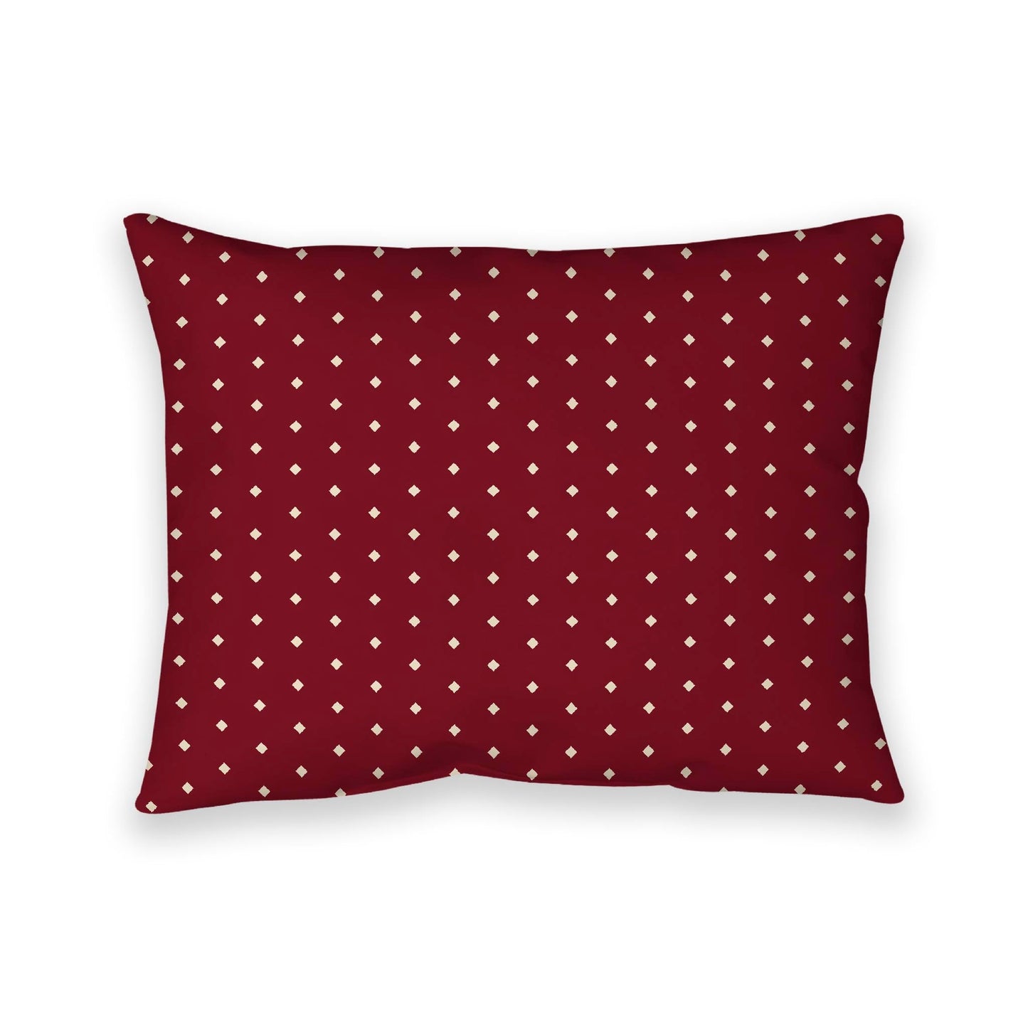 Burgundy Red Cotton Canvas Cushion Covers with Fine Beige Diamonds on Front, CACU-CC-1285-112, 66 x 51 cm, 26 x 20 inches