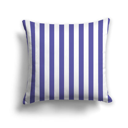 Off-White Cotton Canvas Cushion Covers with Purple Bars on Front, CACU-CC-1300-051