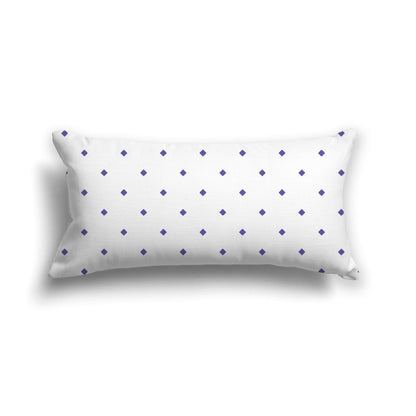 Off-White Cotton Canvas Cushion Covers with Purple Diamonds on Front, CACU-CC-1300-101, 61 x 30 cm, 24 x 12 inches