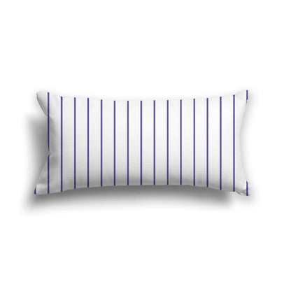 Off-White Cotton Canvas Cushion Covers with Fine Purple Stripes on Front, CACU-CC-1300-151, 61 x 30 cm, 24 x 12 inches