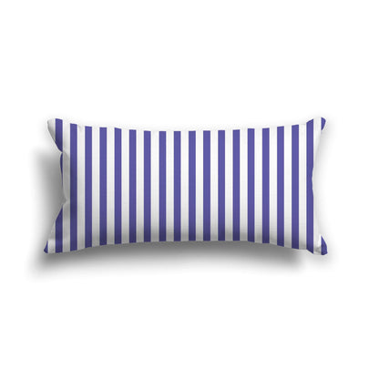 Off-White Cotton Canvas Cushion Covers with Thin Purple Bars on Front, CACU-CC-1300-241, 61 x 30 cm, 24 x 12 inches