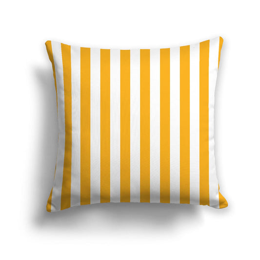 Off-White Cotton Canvas Cushion Covers with Yellow-Orange Bars on Front, CACU-CC-1310-051