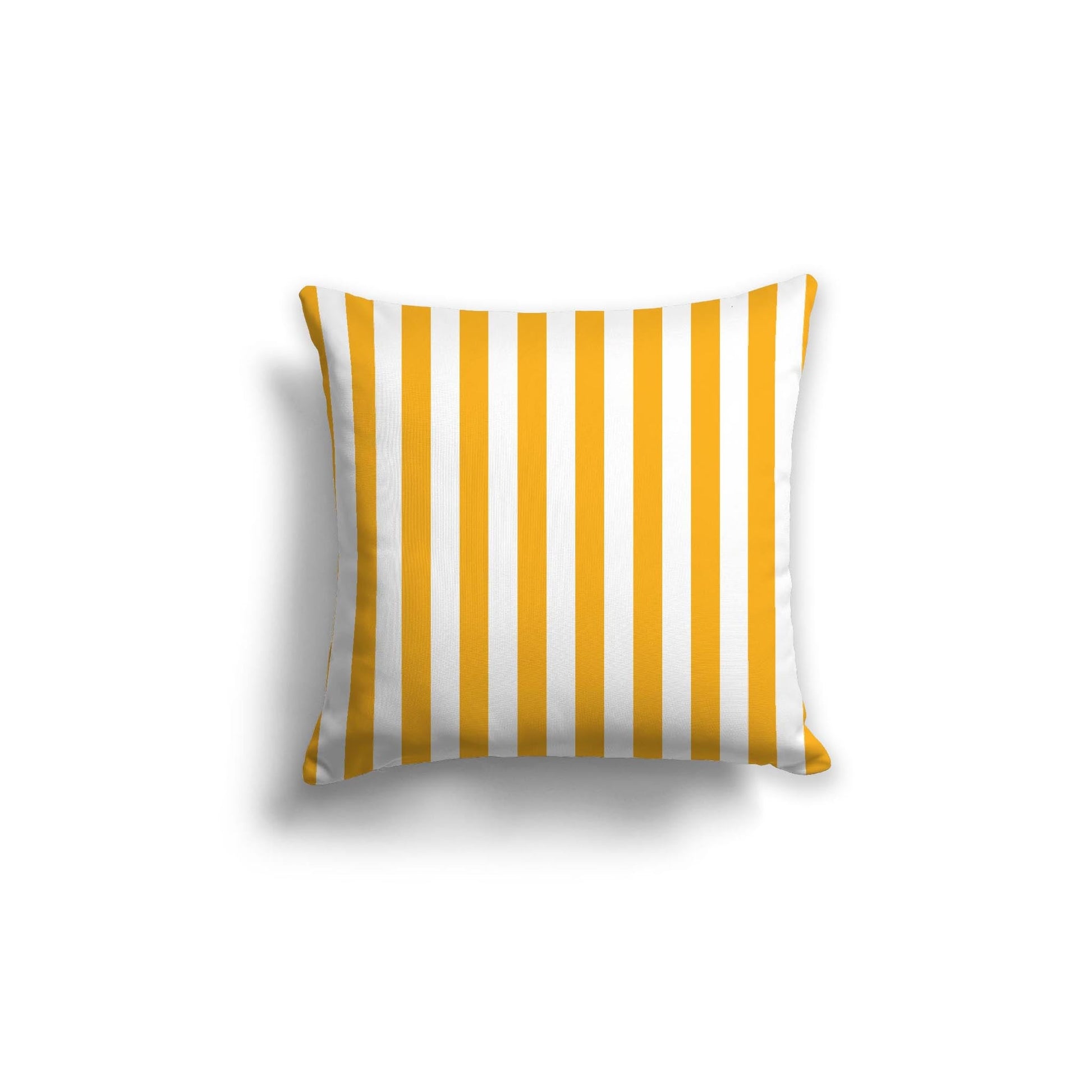 Off-White Cotton Canvas Cushion Covers with Yellow-Orange Bars on Front, CACU-CC-1310-051, 46 x 46 cm, 18 x 18 inches