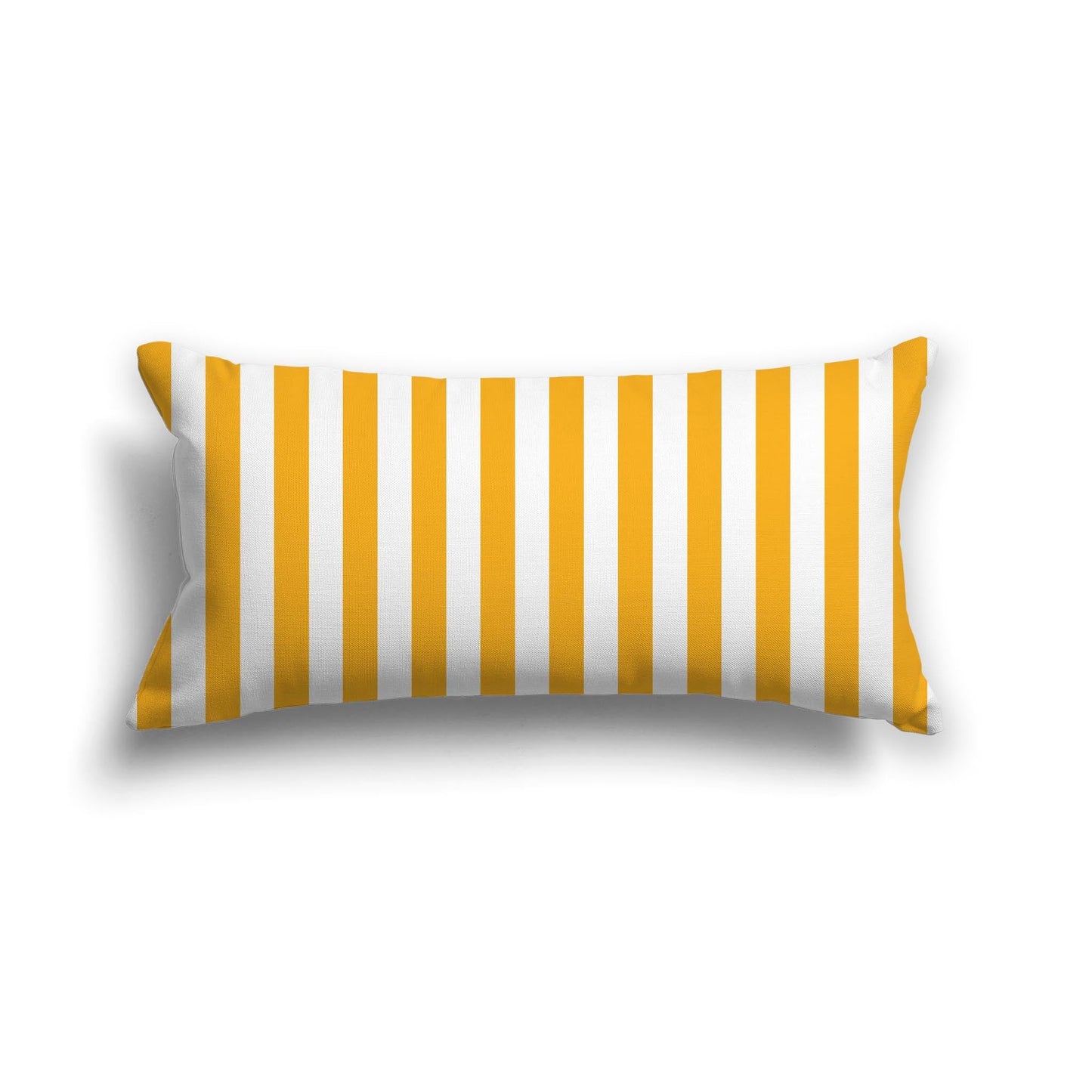 Off-White Cotton Canvas Cushion Covers with Yellow-Orange Bars on Front, CACU-CC-1310-051, 61 x 30 cm, 24 x 12 inches