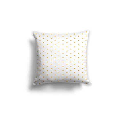 Off-White Cotton Canvas Cushion Covers with Fine Yellow-Orange Diamonds on Front, CACU-CC-1310-111, 46 x 46 cm, 18 x 18 inches