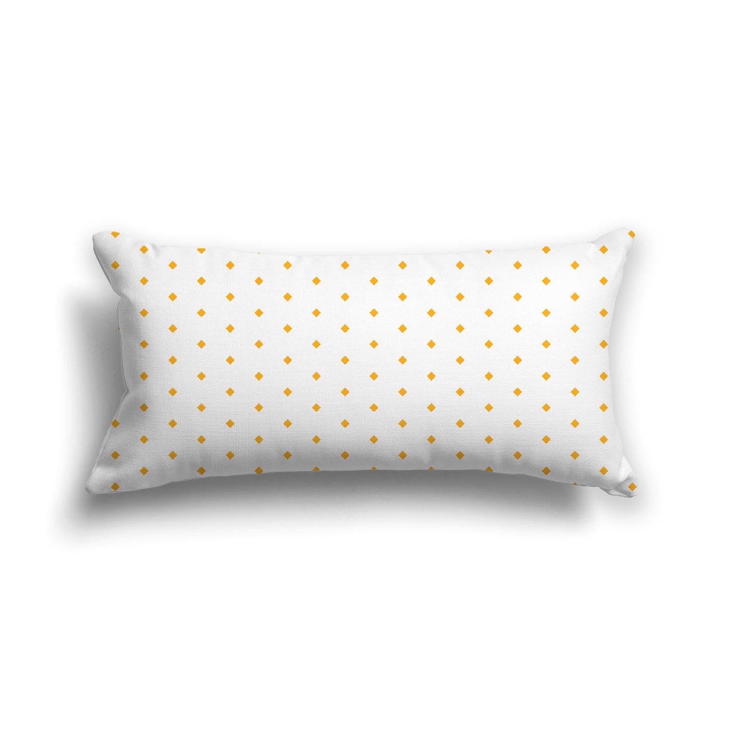 Off-White Cotton Canvas Cushion Covers with Fine Yellow-Orange Diamonds on Front, CACU-CC-1310-111, 61 x 30 cm, 24 x 12 inches