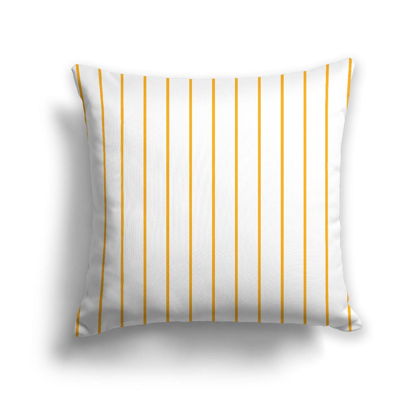 Off-White Cotton Canvas Cushion Covers with Fine Yellow-Orange Stripes on Front, CACU-CC-1310-151