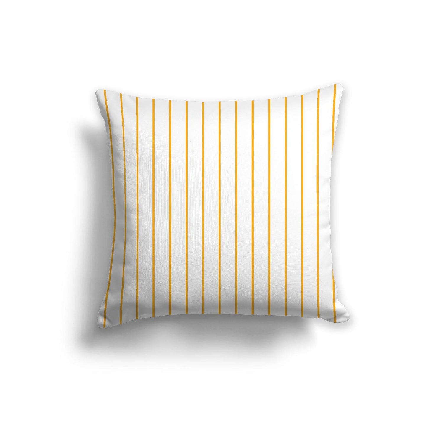 Off-White Cotton Canvas Cushion Covers with Fine Yellow-Orange Stripes on Front, CACU-CC-1310-151, 56 x 56 cm, 22 x 22 inches