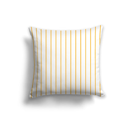Off-White Cotton Canvas Cushion Covers with Fine Yellow-Orange Stripes on Front, CACU-CC-1310-151, 56 x 56 cm, 22 x 22 inches