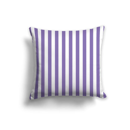 Off-White Cotton Canvas Cushion Covers with Purple Bars on Front, CACU-CC-1320-051, 56 x 56 cm, 22 x 22 inches