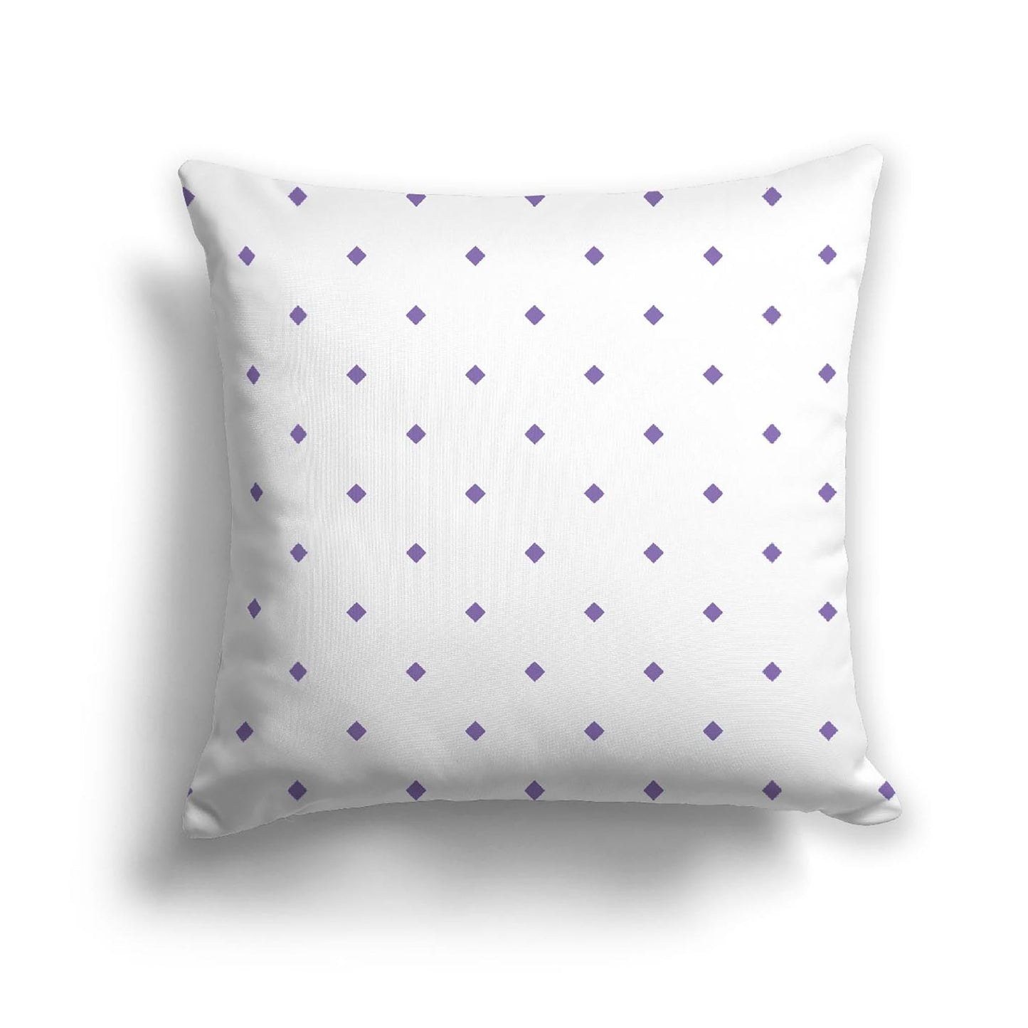 Off-White Cotton Canvas Cushion Covers with Purple Diamonds on Front, CACU-CC-1320-101