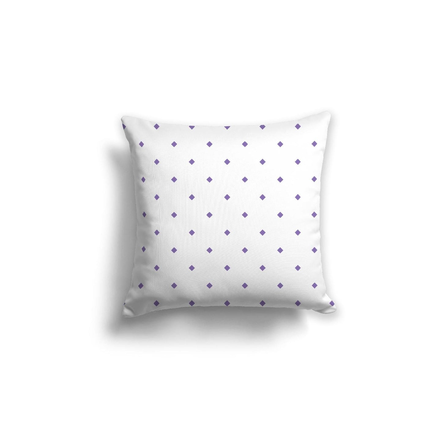 Off-White Cotton Canvas Cushion Covers with Purple Diamonds on Front, CACU-CC-1320-101, 46 x 46 cm, 18 x 18 inches