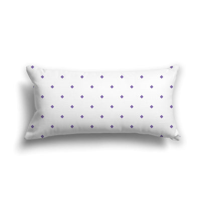 Off-White Cotton Canvas Cushion Covers with Purple Diamonds on Front, CACU-CC-1320-101, 61 x 30 cm, 24 x 12 inches