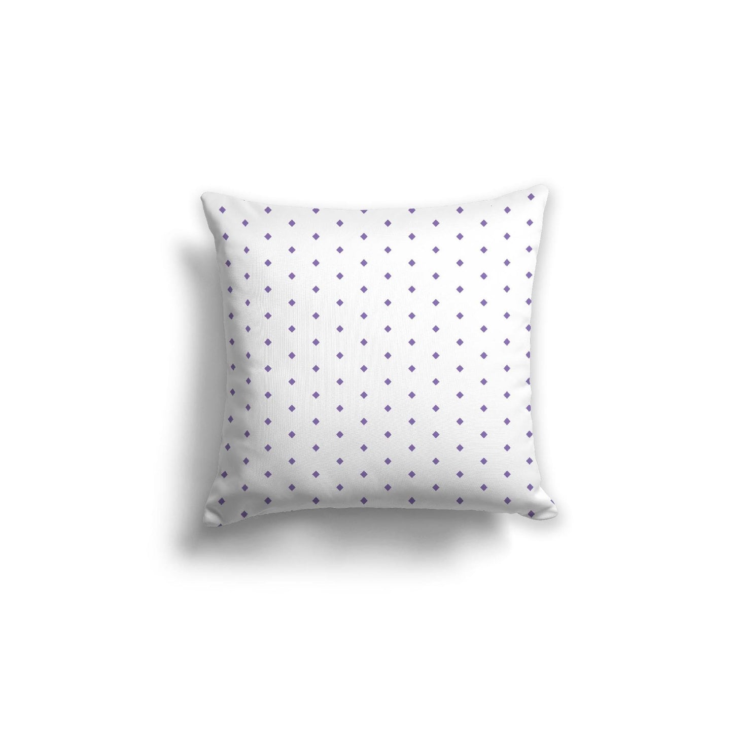 Off-White Cotton Canvas Cushion Covers with Fine Purple Diamonds on Front, CACU-CC-1320-111, 46 x 46 cm, 18 x 18 inches