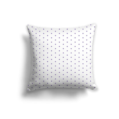 Off-White Cotton Canvas Cushion Covers with Fine Purple Diamonds on Front, CACU-CC-1320-111, 56 x 56 cm, 22 x 22 inches