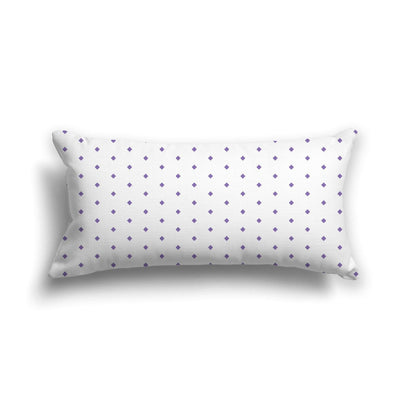 Off-White Cotton Canvas Cushion Covers with Fine Purple Diamonds on Front, CACU-CC-1320-111, 61 x 30 cm, 24 x 12 inches
