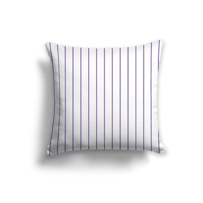 Off-White Cotton Canvas Cushion Covers with Fine Purple Stripes on Front, CACU-CC-1320-151, 56 x 56 cm, 22 x 22 inches