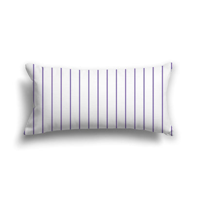 Off-White Cotton Canvas Cushion Covers with Fine Purple Stripes on Front, CACU-CC-1320-151, 61 x 30 cm, 24 x 12 inches
