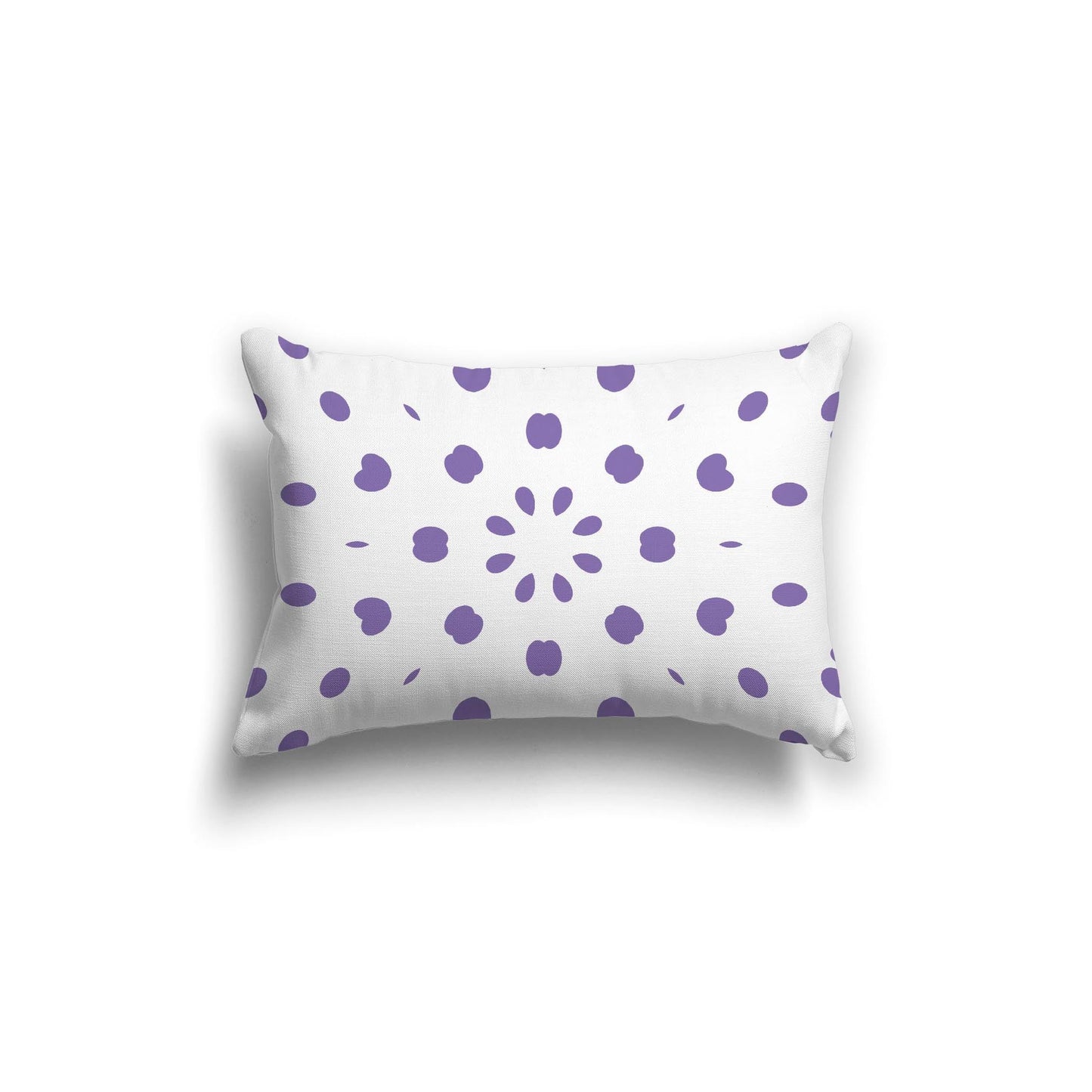 Off-White Cotton Canvas Cushion Covers with Purple Burst Pattern on Front, CACU-CC-1320-231, 51 x 36 cm, 20 x 14 inches