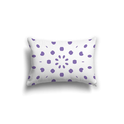 Off-White Cotton Canvas Cushion Covers with Purple Burst Pattern on Front, CACU-CC-1320-231, 51 x 36 cm, 20 x 14 inches