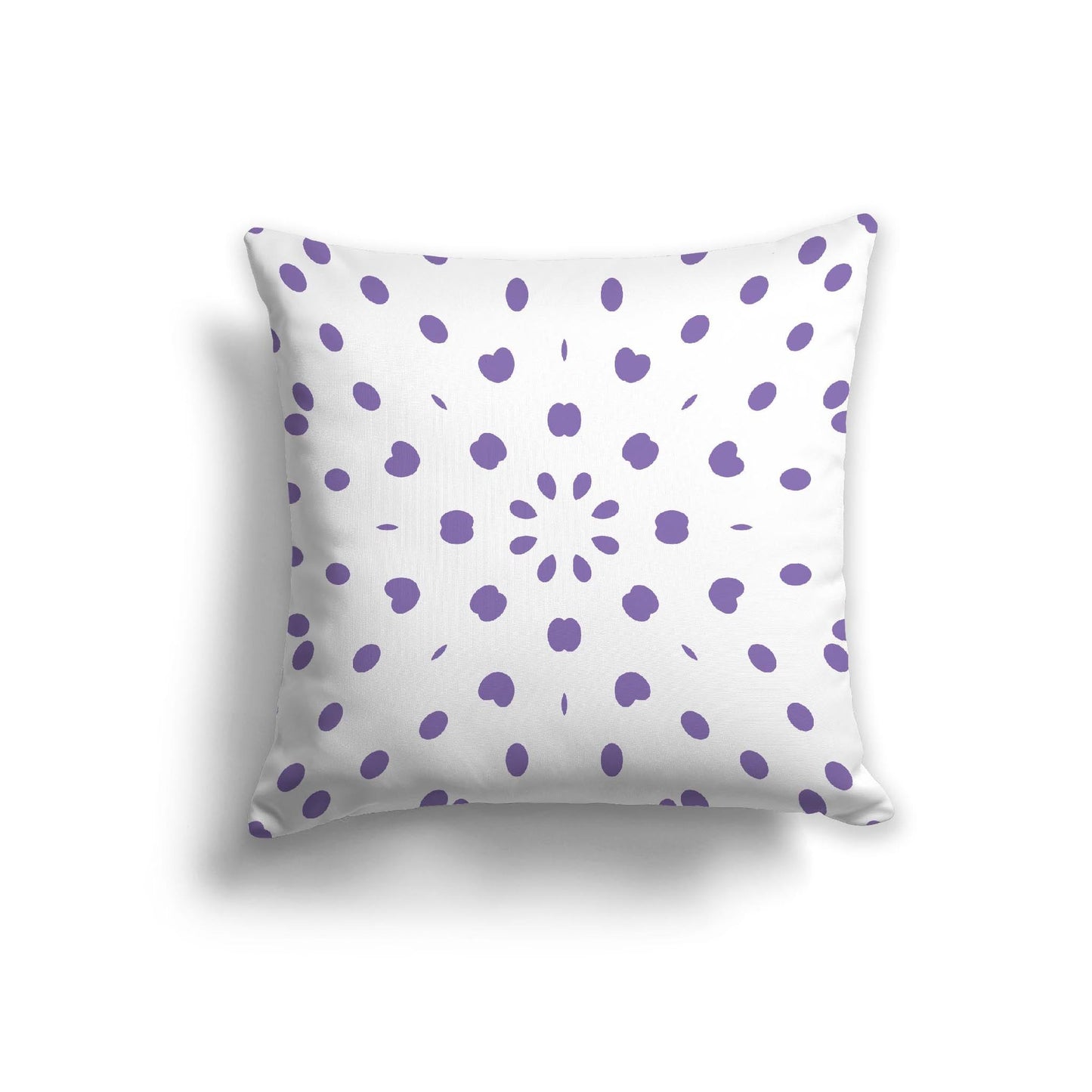 Off-White Cotton Canvas Cushion Covers with Purple Burst Pattern on Front, CACU-CC-1320-231, 56 x 56 cm, 22 x 22 inches