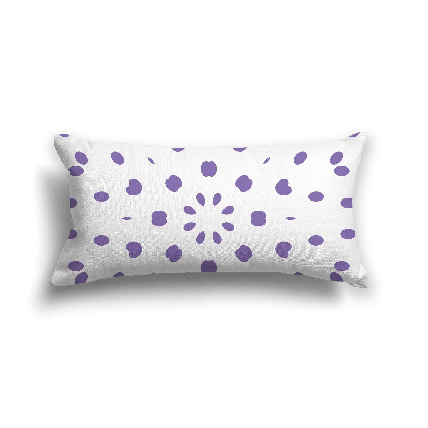 Off-White Cotton Canvas Cushion Covers with Purple Burst Pattern on Front, CACU-CC-1320-231, 61 x 30 cm, 24 x 12 inches