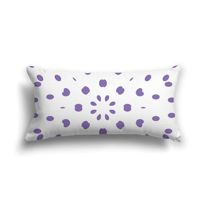 Off-White Cotton Canvas Cushion Covers with Purple Burst Pattern on Front, CACU-CC-1320-231, 61 x 30 cm, 24 x 12 inches