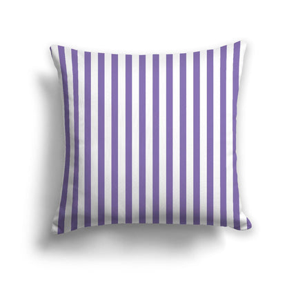 Off-White Cotton Canvas Cushion Covers with Thin Purple Bars on Front, CACU-CC-1320-241