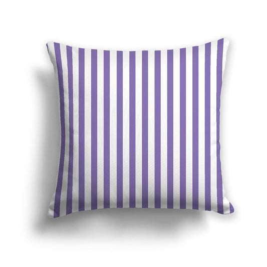 Off-White Cotton Canvas Cushion Covers with Thin Purple Bars on Front, CACU-CC-1320-241