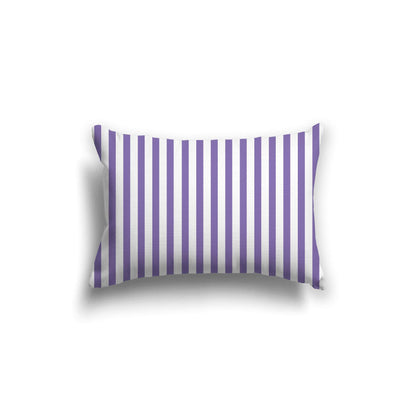 Off-White Cotton Canvas Cushion Covers with Thin Purple Bars on Front, CACU-CC-1320-241, 51 x 36 cm, 20 x 14 inches