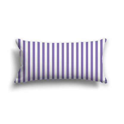 Off-White Cotton Canvas Cushion Covers with Thin Purple Bars on Front, CACU-CC-1320-241, 61 x 30 cm, 24 x 12 inches