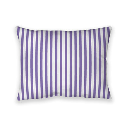 Off-White Cotton Canvas Cushion Covers with Thin Purple Bars on Front, CACU-CC-1320-241, 66 x 51 cm, 26 x 20 inches