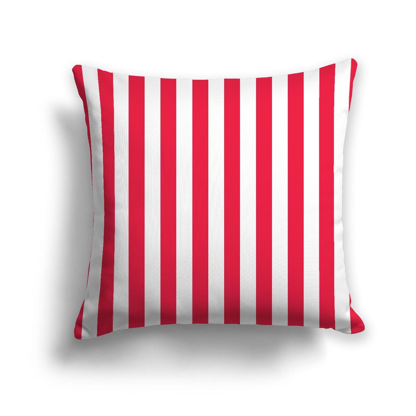 Off-White Cotton Canvas Cushion Covers with Red Bars on Front, CACU-CC-1330-051