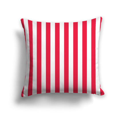 Off-White Cotton Canvas Cushion Covers with Red Bars on Front, CACU-CC-1330-051